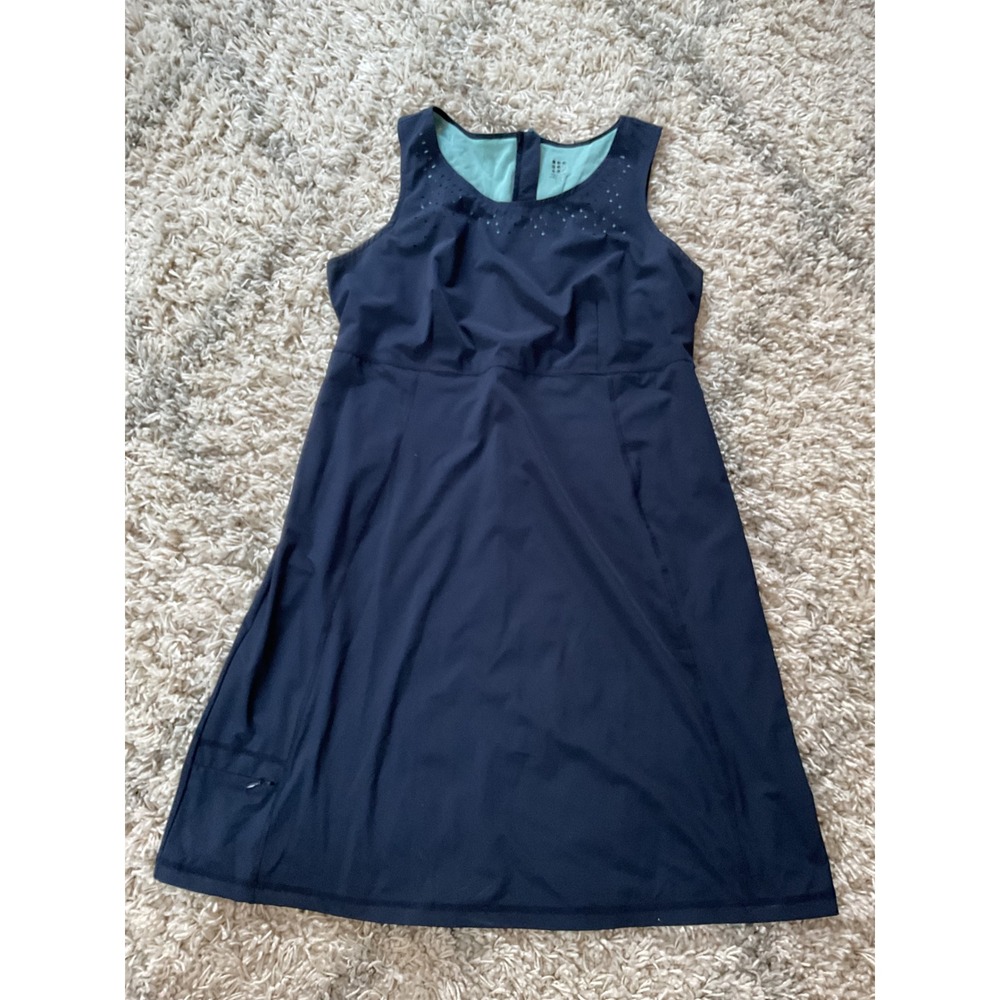 Title Nine Navy Blue Sleeveless Dress Laser Cut Detail Zipper‎ Pocket 10